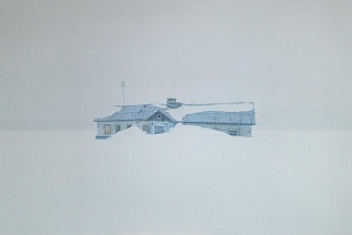 Картина домик полярника