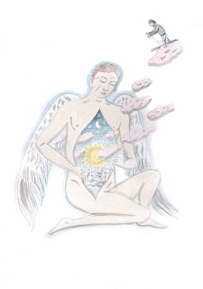 Мир внутри ангела с ледяными крыльями