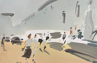 Картина туристы во Флоренции