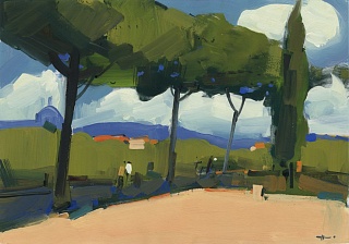 Картина прогулка в парке. Флоренция