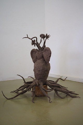 Картина скульптура из войлока Cheburashka