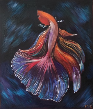 Картина бойцовая рыбка