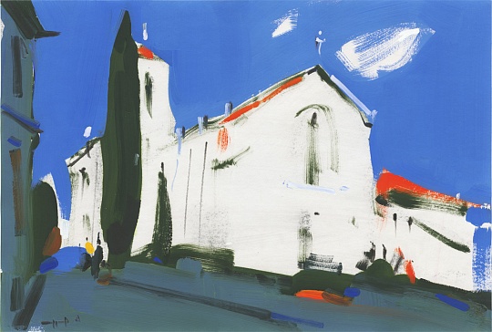 Картина белый собор в Касис фото 1